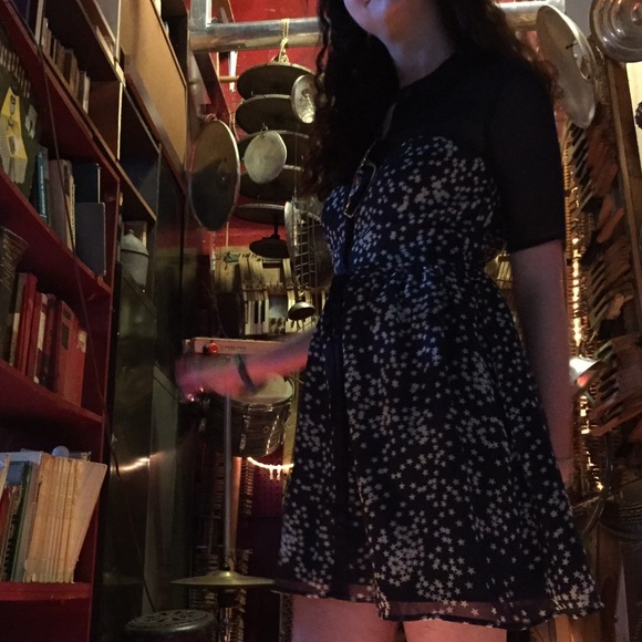 Vintage Princess by Vera Wang Navy and White Star Button Up Collared Dress - Picture 7 of 7